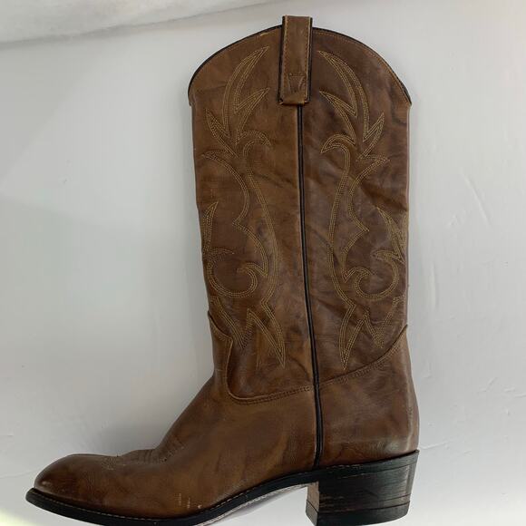 Texas Brand Western Cowboy Boots Brown Men's Size 9M - Picture 3 of 16